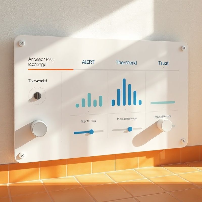 Panel de control de riesgo con umbrales y alertas